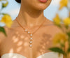 Y-shape rose gold necklace with 7 cubic zirconia stars – gift jewellery