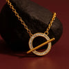 Elegant gold-plated circle bar necklace for women