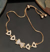 Gold adjustable bracelet with butterfly and heart charms for women – elegant and trendy jewelry

