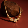 Close-up of gold beaded crystal necklace – elegant statement jewelry for women